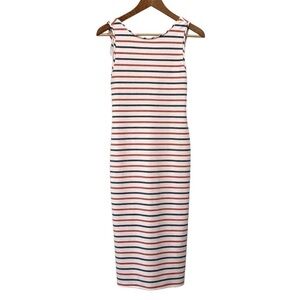 Zara Striped Sleeveless‎ Bodycon Dress Size Medium Casual Summer Stretch